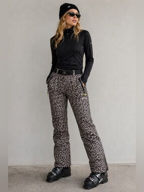 8848 Altitude WEI WS Leopard Print Softshell Ski Pants Women’s Size 36/31 15W